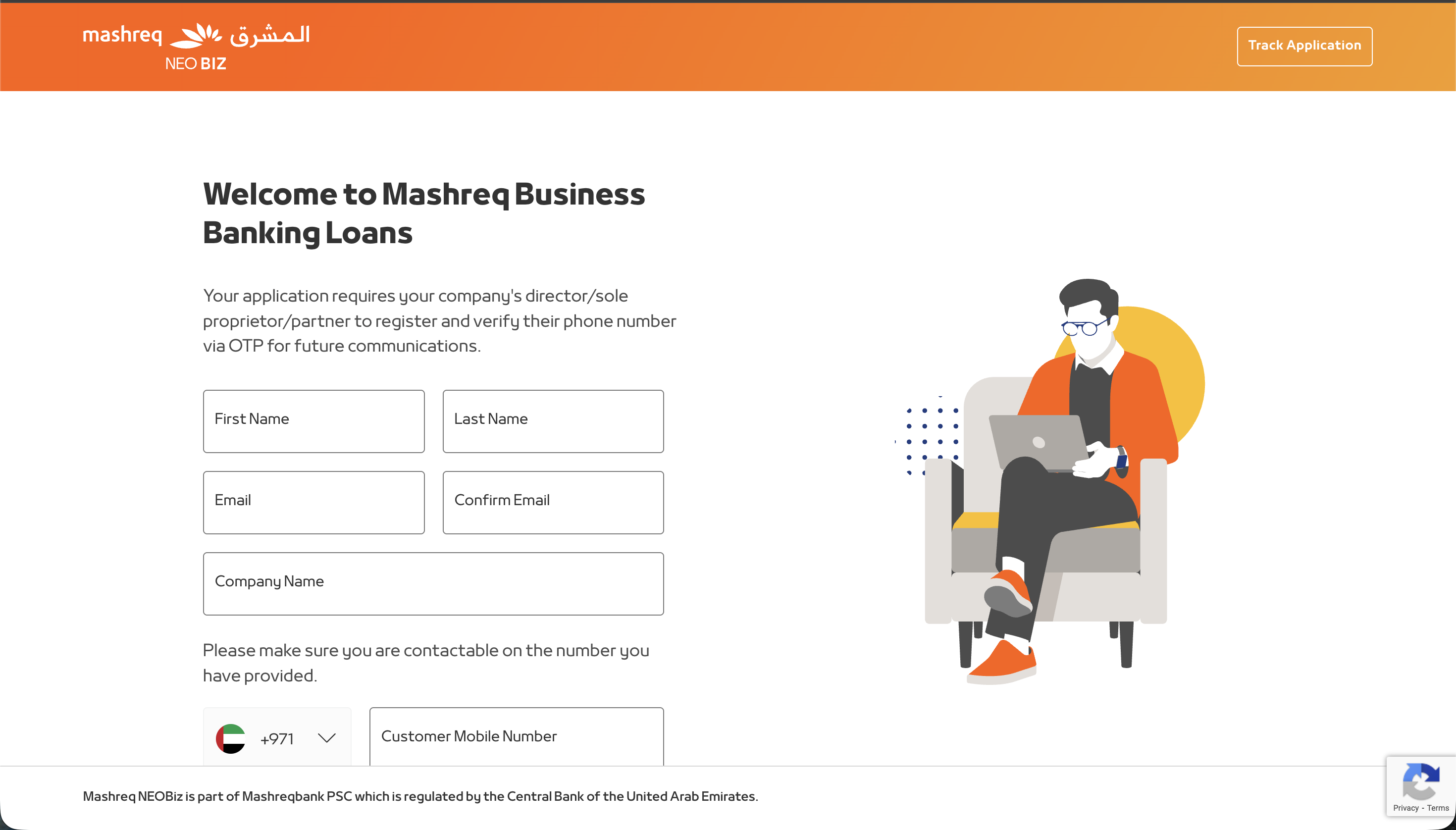 Mashreq Bank — Retail & Corporate Banking Portal screenshot